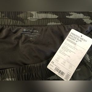 NWT Athleta Printed Mesh Racer Run Short 4” Olive Green Camo